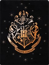 Zwarte fleece deken / sprei 120x150 cm HOGWART Harry Potter