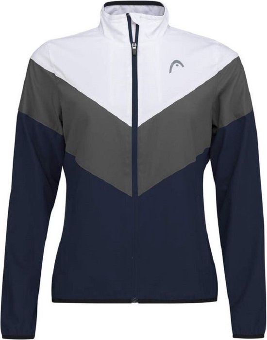 HEAD Club 22 Jacket Sportjas Girls Junior Blauw - Wit - Grijs - Maat 176