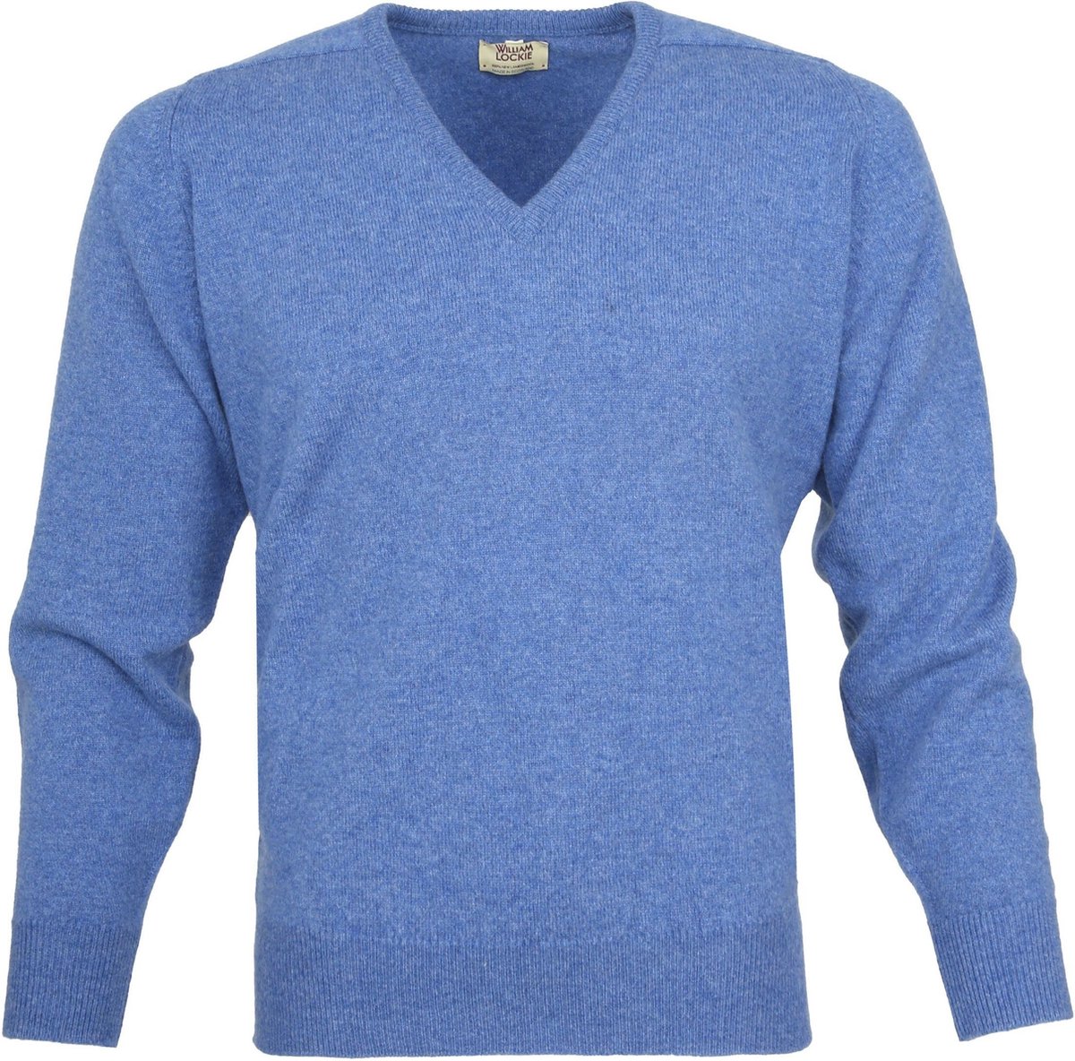 William Lockie - Pullover Lamswol V Clyde Blue - Heren - Maat XL - Regular-fit