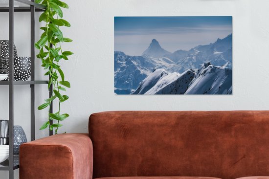 Tableau sur toile Vue sur les montagnes suisses - 90x60 cm - Décoration murale