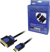 LogiLink CHB3105 DVI-kabel DVI / HDMI Adapterkabel DVI-D 18+1-polige stekker, HDMI-A-stekker 5.00 m Zwart Vergulde stee