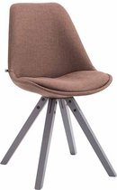 Eetkamer - Bezoekersstoel Sievi Stof Square legs G, Bruin