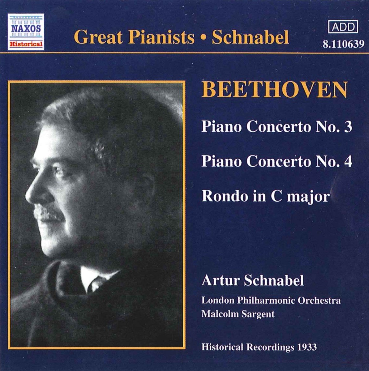 Artur Schnabel - Beethoven: Piano Concertos 3 & 4 (CD) (Remastered)