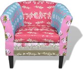 Furnibella – Fauteuil met Patchwork Stof Ruststoel Leunstoel Relaxstoel Stoel Relax