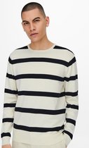 Only & Sons Trui Onswyler Life Ls Stripe Crew Knit 22022029 Star White/dark Navy Mannen Maat - S
