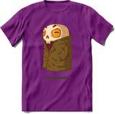 Zwevend skelet T-Shirt Grappig | Dieren halloween Kleding Kado Heren / Dames | Animal Skateboard Cadeau shirt - Paars - L