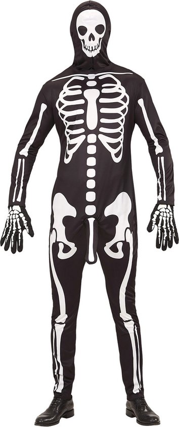 Penelope Omgeving Balling Widmann - Spook & Skelet Kostuum - Geil Skelet Met Leuter - Man - zwart -  Medium -... | bol.com
