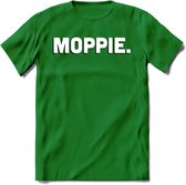 Moppie - Valentijn T-Shirt | Grappig Valentijnsdag Cadeautje voor Hem en Haar | Dames - Heren - Unisex | Kleding Cadeau | - Donker Groen - L
