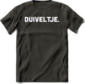 Duiveltje - Valentijn T-Shirt | Grappig Valentijnsdag Cadeautje voor Hem en Haar | Dames - Heren - Unisex | Kleding Cadeau | - Donker Grijs - XXL