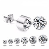 Aramat jewels ® - Oorbellen zweerknopjes transparant chirurgisch staal 5mm unisex
