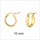 Aramat jewels ® - Bewerkte oorringetjes madrid goudkleurig 10mm chirurgisch staal