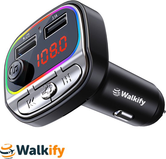 Walkify FM Transmitter - FM Transmitter - Autolader - Bluetooth Carkit -... | bol.com