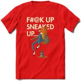 Casual vos quote T-Shirt Grappig | Dieren honden Kleding Kado Heren / Dames | Animal Skateboard Cadeau shirt - Rood - XL