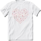 Hart - Valentijn T-Shirt | Grappig Valentijnsdag Cadeautje voor Hem en Haar | Dames - Heren - Unisex | Kleding Cadeau | - Wit - M