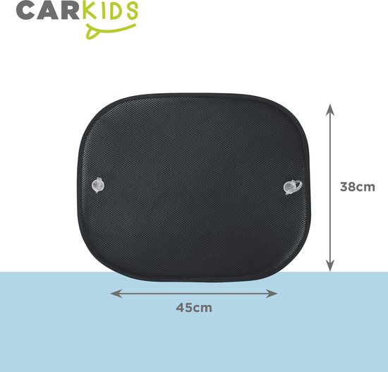 Carkids Popup Zonneschermen – Beschermt tegen hinderlijk zonlicht – Houdt auto koeler - Voor zijramen – Zuignap bevestiging - 2 stuks - 38x45cm — afbeelding 5