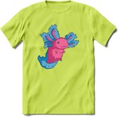 Schattig Axolotl T-Shirt Grappig | Dieren amfibieën Kleding Kado Heren / Dames | Animal Cadeau shirt - Groen - M