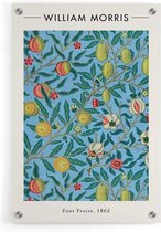 Walljar - William Morris - Four Fruits - Muurdecoratie - Acrylglas schilderij - 150 x 225 cm