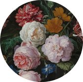 Behangcirkel bloemen glazen vaas | ⌀ 140 cm | Wandecoratie | Wandcirkel