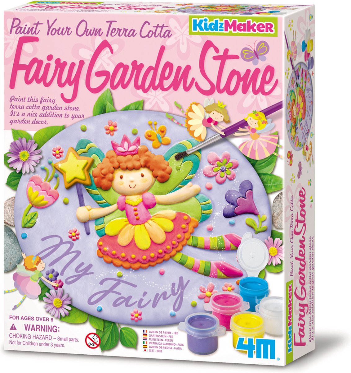 4M knutselen - beschilder jouw terracotta tuin steen - fee - hobbypakket - kidzmaker - 8+ afbeelding
