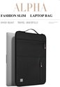 Sacoche ordinateur portable 16 pouces - Housse zippée - Toutes marques - Sac fin ordinateurs portables jusqu'à 16 pouces - Slimfit - Avec poches accessoires - Sacoche professionnelle ordinateur portable - Housse ordinateur portable - Noir