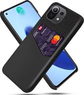 Xiaomi Mi 11 Lite 5G Hoesje - Mobigear - Fabric Serie - Hard Kunststof Backcover - Zwart - Hoesje Geschikt Voor Xiaomi Mi 11 Lite 5G
