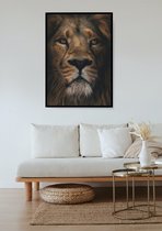 Poster Schilderij Brown Lion #3 - 70x100cm - Dibond | Aluminium | Kunst | HYPED.®  - 70x100cm - Premium Museumkwaliteit - Uit Eigen Studio HYPED.®