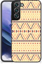 Telefoonhoesje Geschikt voor Samsung Galaxy S22 Pro Leuk Case met Zwarte rand Aztec Yellow