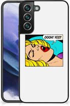 Hoesje met Tekst Geschikt voor Samsung Galaxy S22 Pro Silicone Back Case met Zwarte rand Popart Oh Yes