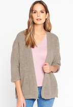 LOLALIZA Gebreide cardigan - Taupe - Maat S/M