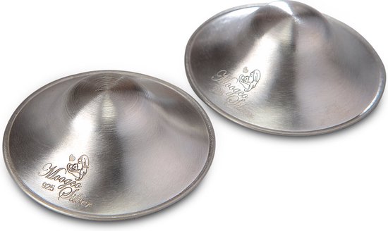 Tepelkapjes - Silver nursing cups- de originele zilveren tepelbeschermer- 925 zilverTepelkapjes - Maat M