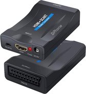 DrPhone HSC1 HDMI naar SCART Converter – Audio/Video Converter – 1080P - Ondersteuning PAL en NTSC –Zwart