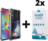 Crystal Backcase Shockproof Met Pasjeshouder Hoesje Samsung A20e - 2x Gratis Screen Protector - Telefoonhoesje - Smartphonehoesje