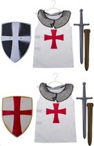 Ridderset kind 3-delig - Shirt, Schild en Zwaard - Verkleed Accessoires - Assorti Kleur