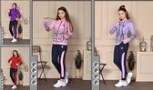Trainingspak / Sportset - Sportvest & Broek - 140/146 - Meisjes Paars