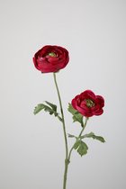 Kunstbloem - Ranunculus - boterbloem - topkwaliteit decoratie - 2 stuks - zijden bloem - Fuchsia - 51 cm hoog