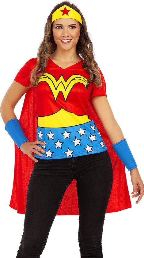 FUNIDELIA Wonder Woman kit voor vrouwen Superhelden - Maat: - Rood