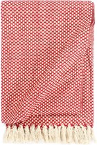 Decoways - Plaid 220x250 cm katoen rood