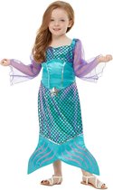 FUNIDELIA Zeemeermin Verkleedkleren - Kostuum voor meisjes - Maat: 107 - 113 cm - Blauw