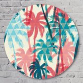 Muurcirkel ⌀ 80 cm - Colorful Jungle - Aluminium Dibond - Dieren - Rond Schilderij - Wandcirkel - Wanddecoratie