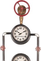 Wandklok 37*11*92 cm / 3*AA Bruin Metaal Rechthoek Muurklok Hangklok Keukenklok
