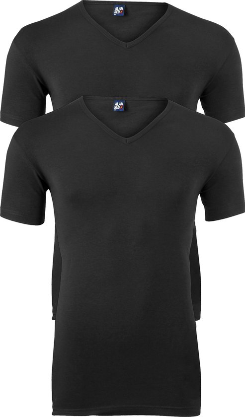 Alan Red Oklahoma Zwart V-Hals Heren T-shirt Body Fit-2-Pack - L