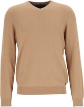 MARVELIS modern fit trui katoen - V-hals - beige - Maat: XXL