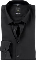 OLYMP No. Six super slim fit overhemd - zwart (met extra tailleringsnaden) - Strijkvriendelijk - Boordmaat: 39