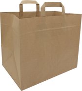 50x budget tassen bruin brede bodem staand S - 26x17x29cm