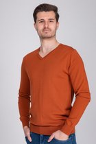 Suitable - Merino Aron Pullover Oranje - XL - Modern-fit