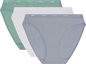 DIM Ecodim pockets Katoen Dames Slips- 3-Pack- Groen/Wit/Grijs- Maat M