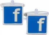 Manchetknopen - Facebook F Blauw Wit
