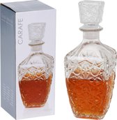 HomePlaceEU Whiskey en wijnkaraf - 900 ml - Glas - Klassiek geslepen Karaf - ideaal geschenk