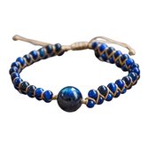 Marama - armband Tiger Eye Blue - unisex - vegan - edelsteen blauwe tijgeroog - cadeautje voor hem en haar