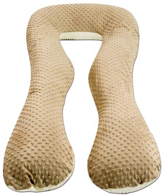 Zwangerschapskussen - 300 cm - minky dot - crème beige van Merkloos — afbeelding 2